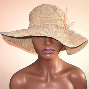 Multicolored Woven Embroidery Sun Hat